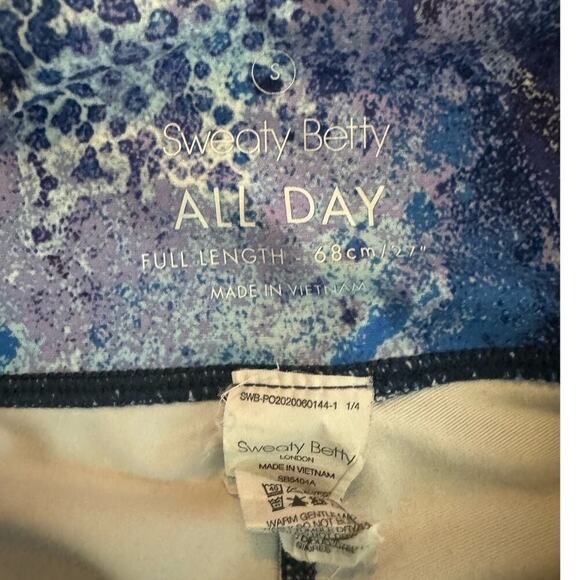 Sweaty All Day 7/8 Workout Leggings Blue Marlin Moon Print Galaxy Swirl Size S - Picture 10 of 12